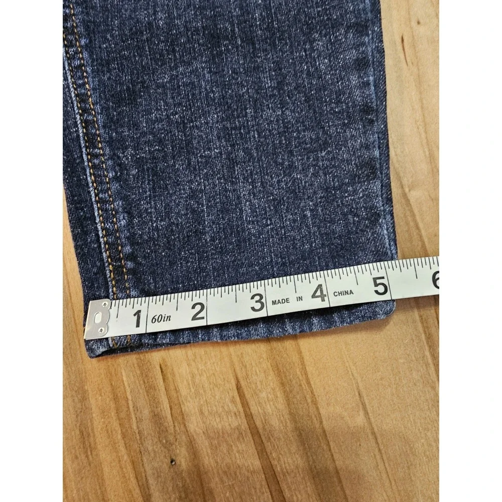 Eunina Women's Mid Rise Destructed Skinny Jeans‎ Size 30 Distressed Dark Wash - Picture 2 of 9